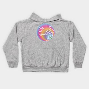 Fruity and caffeinated rainbow circle Kids Hoodie